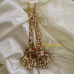 Traditional Jhumkas with Maatil-Lotus-Pearl-G10428