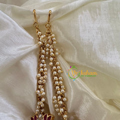 Traditional Jhumkas with Maatil-Lotus-Pearl-G10428