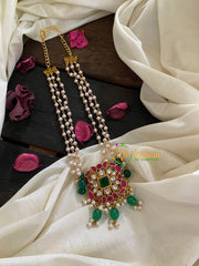 Layered Pearl Jadau Kundan Neckpiece-J256