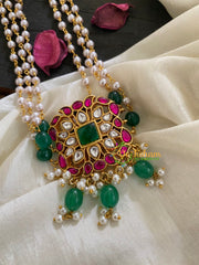 Layered Pearl Jadau Kundan Neckpiece-J256