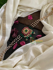 Layered Pearl Jadau Kundan Neckpiece-J256