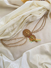 Red Stone Ganesh Jada Bun Billai with Maatil -Bridal Jada Billai -Pearl Maatil -G0104