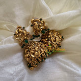 Premium AD Stone Jhumkas -Red Green- G10421