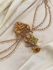 Green and Red Bead Lakshmi Jada Bun Billai with Maatil -Bridal Jada Billai -Pearl Maatil -G0102