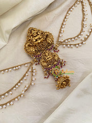 Red BeadLakshmi Jada Bun Billai with Maatil -Bridal Jada Billai -Pearl Maatil -G0101