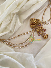 Red BeadLakshmi Jada Bun Billai with Maatil -Bridal Jada Billai -Pearl Maatil -G0101