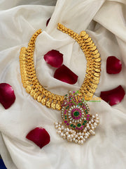Precious Jadau Kundan Pendant Coin Neckpiece-j438