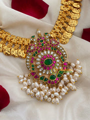 Precious Jadau Kundan Pendant Coin Neckpiece-j438