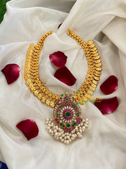 Precious Jadau Kundan Pendant Coin Neckpiece-j438