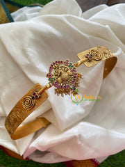 Premium AD Stone Peacock Pendant Plain Hipbelt Golden beds -3828