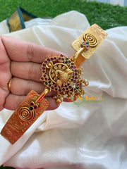 Premium AD Stone Peacock Pendant Plain Hipbelt Golden beds -3828