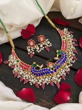 Exquisite Jadau Kundan Neckpieces-Blue- J440