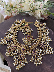 Premium AD Stone Guttapusalu Short Neckpiece -G2374