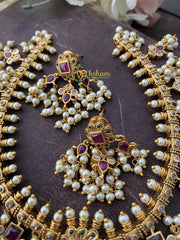 Premium AD Stone Guttapusalu Short Neckpiece -G2374