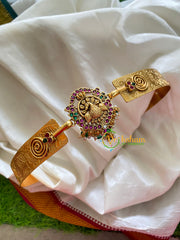 Premium AD Stone Peacock Pendant Plain Hipbelt Green beds-G3819