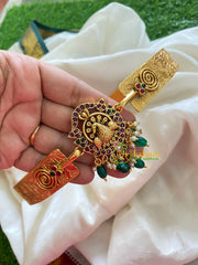 Premium AD Stone Peacock Pendant Plain Hipbelt Green beds-G3819