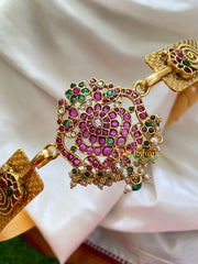 Exquisite AD Stone Pendant Plain Hipbelt-Dual Peacock-G3842