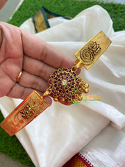 Premium AD Stone Floral Pendant Plain Hipbelt-Hearts-G3837