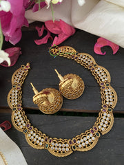 Premium AD stone Half Moon Fancy Choker -G2443