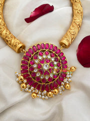 Exquisite Jadau Kundan Hasli Choker -j443