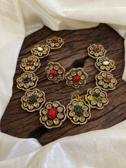 Navrathna Victorian Diamond Short Neckpiece -VV992