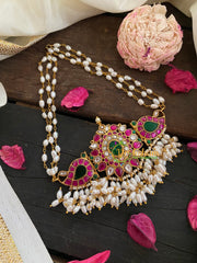 Layered Pearl Kundan Jadau Guttapusalu Choker-J254