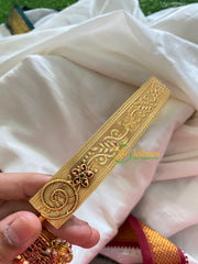 Premium AD Stone Pendant Plain Hipbelt-Peacock-Round -G3859