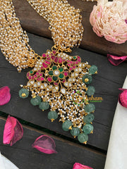 Exquisite Jadau Kundan Pendant Pearl Mala -4-J247