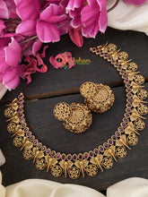 Premium Kemp Temple Choker Short Neckpiece -Red -G2367