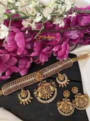 Precious Kemp Temple High Neck Choker -Lakshmi Choker-G2434