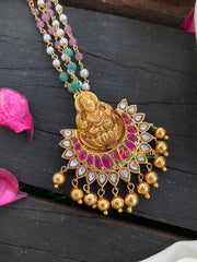 Precious Kundan Jadau Pendant Bead Mala-Lakshmi-J231