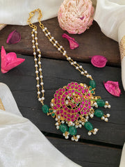 Layered Pearl Jadau Kundan Neckpiece-J257