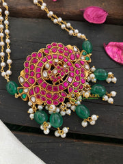 Layered Pearl Jadau Kundan Neckpiece-J257