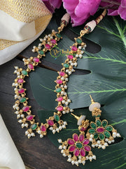 Kemp Reversible Neckpiece -Pink Green or Green Pink-G2451
