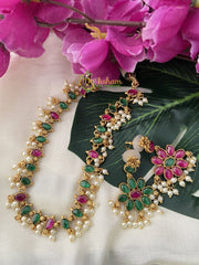 Kemp Reversible Neckpiece -Pink Green or Green Pink-G2451