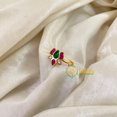 Precious Jadau Kundan Finger Ring-Lotus-J1102