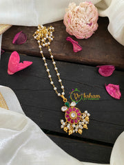 Precious Kundan Jadau Pendant Pearl Mala-Round-J228