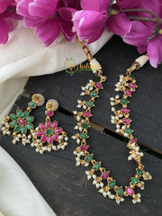 Kemp Reversible Neckpiece -Pink Green or Green Pink-G2451
