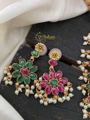 Kemp Reversible Neckpiece -Pink Green or Green Pink-G2451