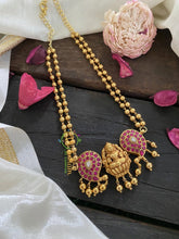 Layered Golden Bead Jadau Kundan Lakshmi Neckpiece-J258