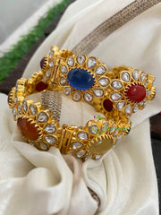 Precious Jadau Kundan Navrathna Bangles-J243