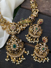 Exquisite Antique AD Stone Haram-Long Neckpiece-G2445