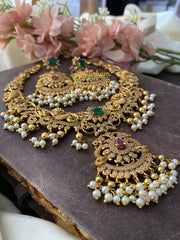 AD Stone Peacock Choker Neckpiece -G2760