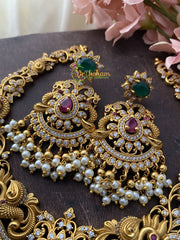 AD Stone Peacock Choker Neckpiece -G2760