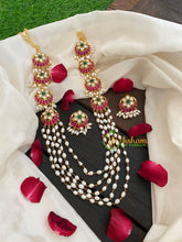 Layered Pearl Malai with Chandhbali Pendants-J490