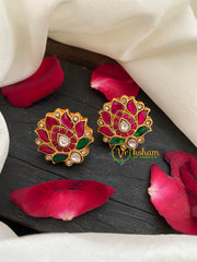 Jadau Kundan Lotus Studs-J488