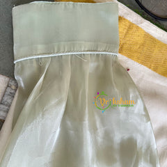 Premium Pista Green Organza Designer Readymade Blouse -VS3073