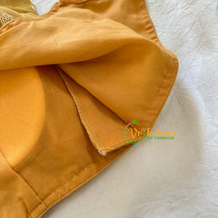 Premium Yellow Organza Designer Readymade Blouse  -VS3074