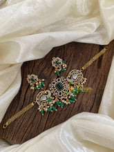 Dual Peacock Victorian Diamond High Neck Choker-VV954