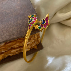 Precious Jadau Kundan Openable Kada Bangle-Red Blue-J275